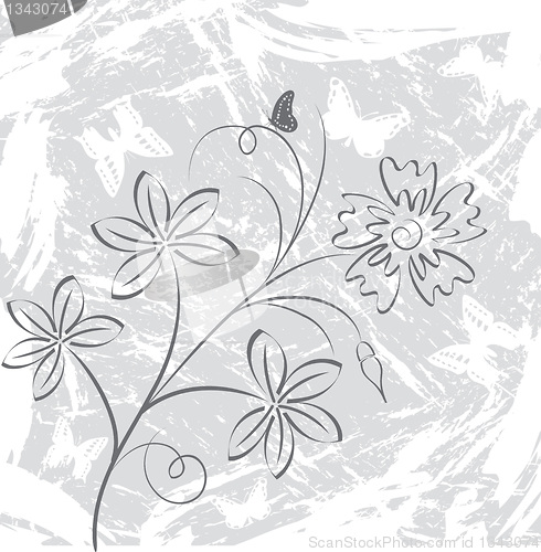 Image of Grunge background flower, elements for design, vector