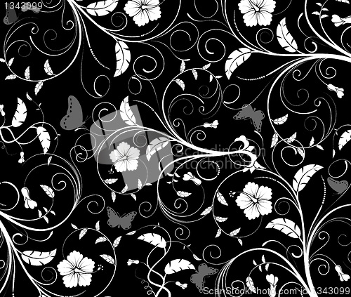 Image of Abstract floral pattern, vector