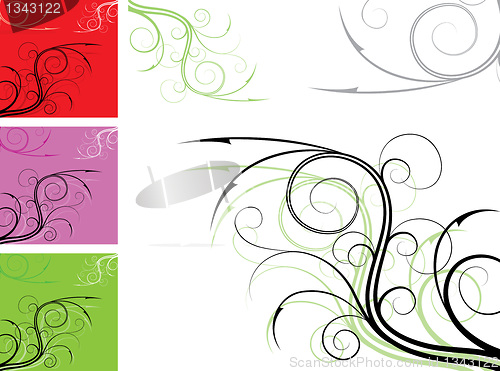 Image of Element for design, corner flower, vector