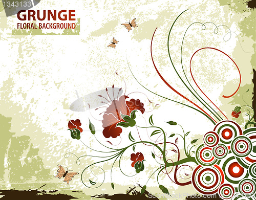 Image of Grunge floral background