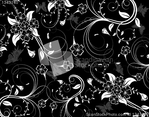 Image of Abstract floral pattern, vector