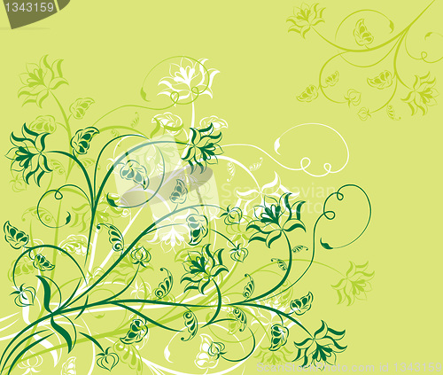 Image of Floral background, elements for design, vector