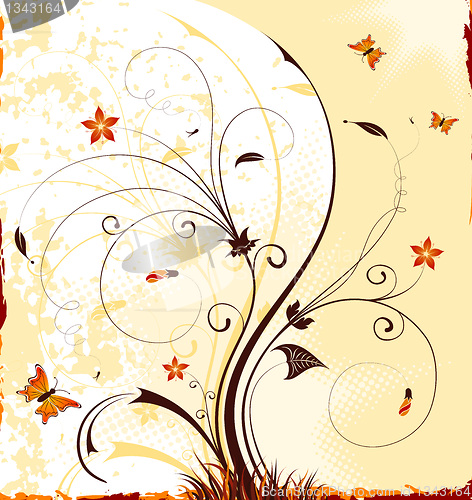 Image of Grunge flower background