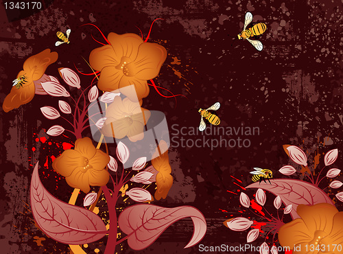 Image of Grunge floral background