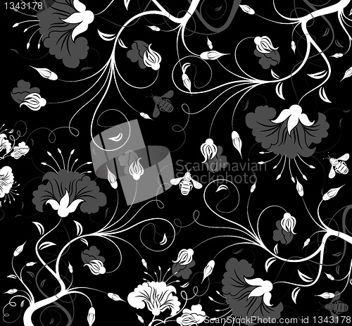 Image of Abstract floral pattern, vector