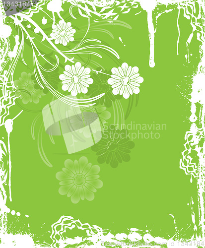 Image of Grunge floral background, elements for design, vector