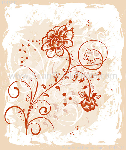 Image of Grunge floral frame