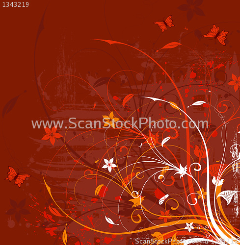 Image of Grunge flower background