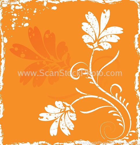 Image of Grunge background flower, elements for design