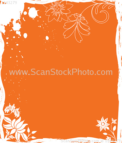 Image of Grunge background flower, elements for design