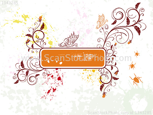 Image of Abstract floral frame