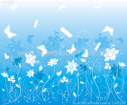 Image of Background flower with butterfly