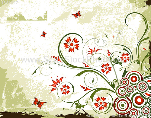 Image of Grunge floral background