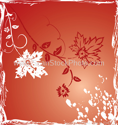 Image of Grunge background flower, elements for design