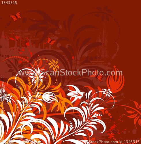 Image of Grunge flower background