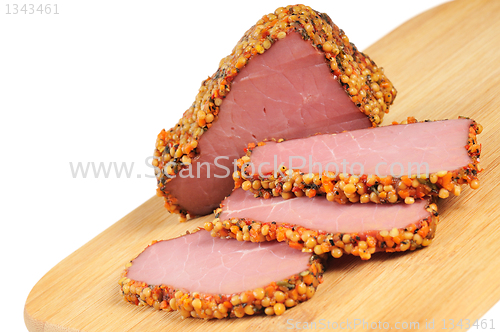 Image of Piece of a ham with spices