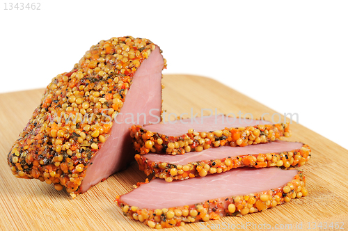 Image of Piece of a ham with spices