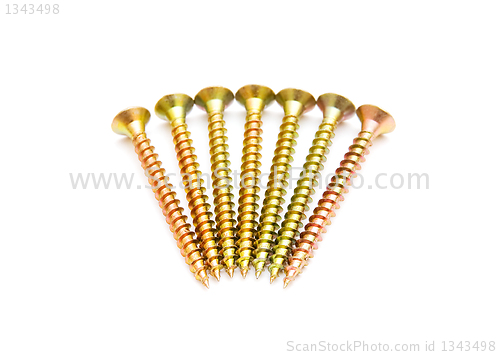 Image of Yellow screws isolated 