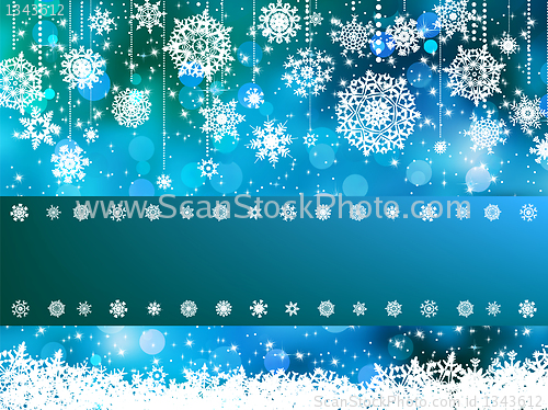 Image of Blue bokeh of christmas lights. EPS 8