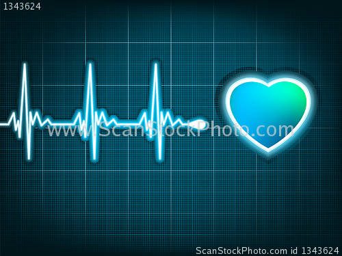 Image of Illustration heart beat and a heart. EPS 8