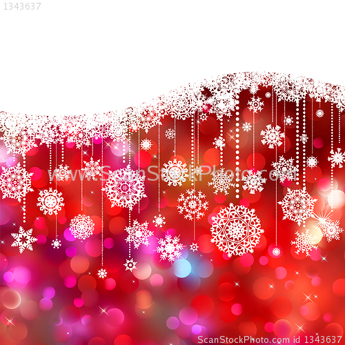 Image of Christmas card decoration on lights. EPS 8