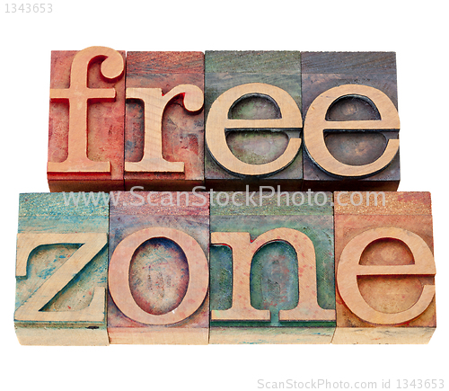 Image of free zone in letterpress type