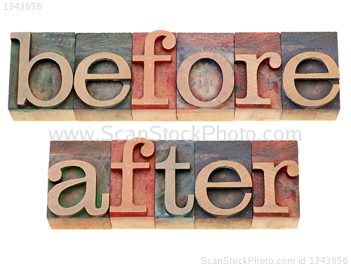 Image of before and after words