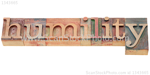 Image of humility word in letterpress type