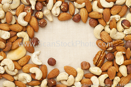 Image of nut mix on canvas