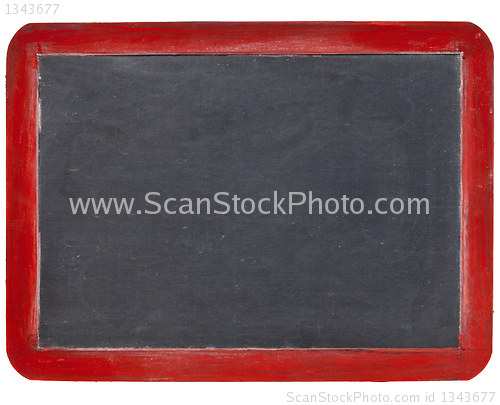 Image of slate blackboard in red wood