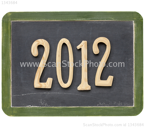 Image of year of 2012 on blackboard