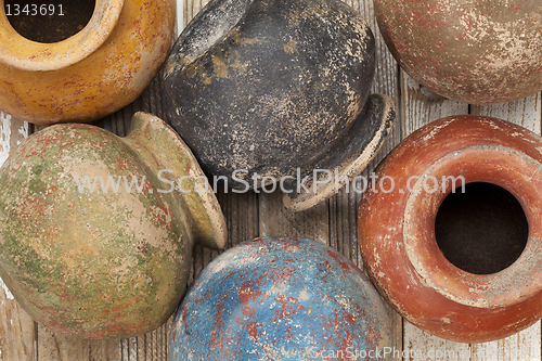 Image of grunge clay pots