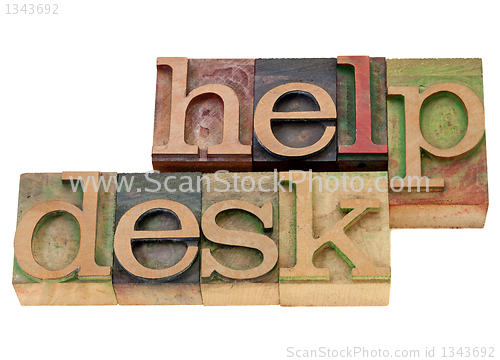 Image of help desk in letterpress type