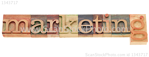 Image of marketing word in letterpress type