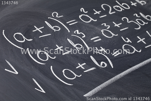 Image of mathematical equations on blackboard