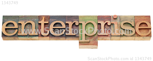 Image of enterprise word in letterpress type