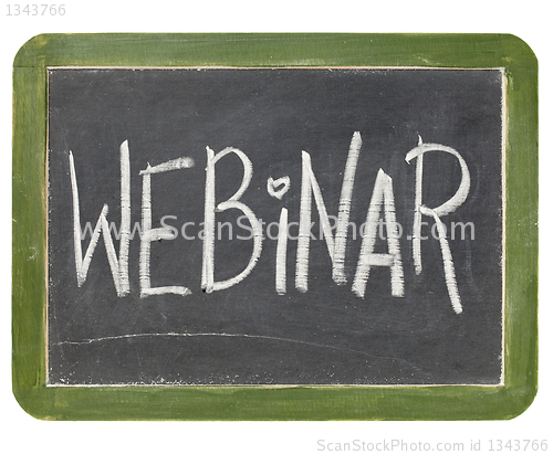 Image of webinar blackboard sign