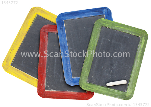 Image of blank slate blackboards