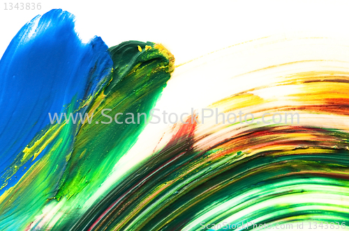 Image of paints on the white paper