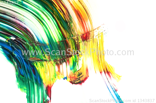 Image of paints on the white paper