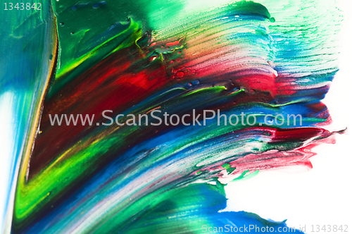 Image of paints on the white paper