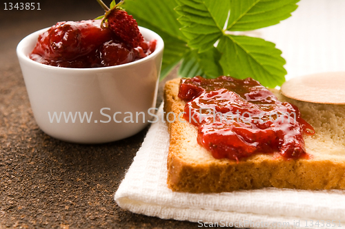 Image of Wild strawberry jam with toast