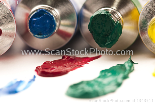 Image of mixing paints. background 