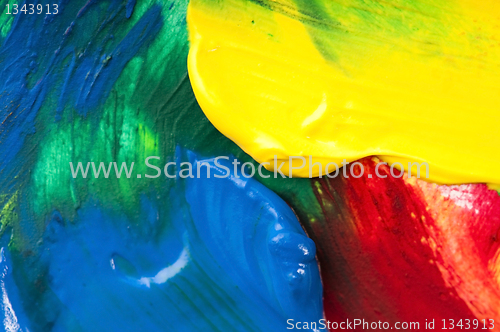 Image of mixing paints. background 