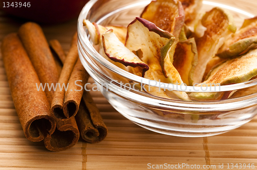 Image of Dried apples with cinnamon