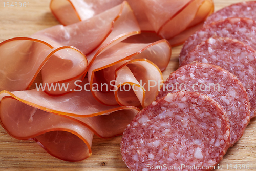 Image of salami sausage and prosciutto