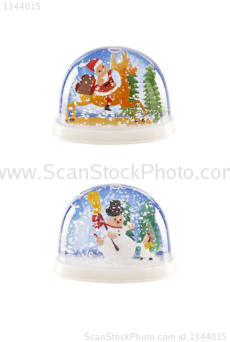 Image of Christmas snow globes