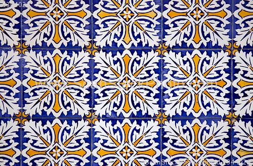 Image of Traditional Portuguese glazed tiles