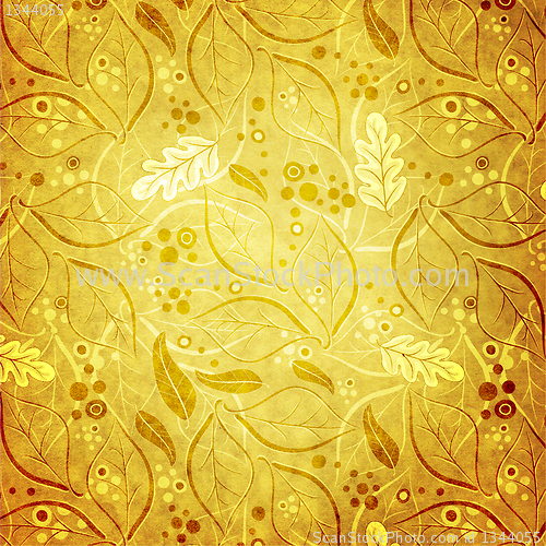 Image of Old paper with leaves
