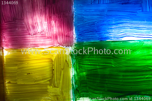 Image of colorful abstraction on glass